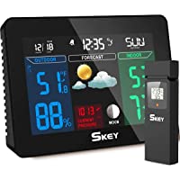 Los mejores  - SKEY Estacion meteorologica Interior Exterior- estacion meteorologica inalámbrica con Sensor Exterior y Radio Reloj…
